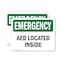 Signmission AED Located Inside, 10 in W x Rectangle, Vinyl Decal OS-2PACK-EM-D-710-L-10288 - alternate 1